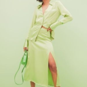 H&M Midi Skirt - Lime Green - Size 4